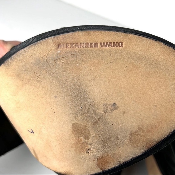 Alexander Wang Iman Spruce Green Leather Heel Mules - Picture 11 of 12